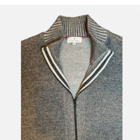 Toscano Firenze Merino Wool Sweater Mens 3XL Full Zip Cardigan Gray Pockets Warm - Picture 6 of 8